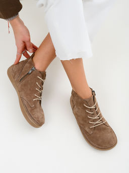 Босоногие ботинки EDART 210.NATAbr.Серо-коричневая замша/