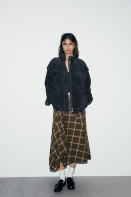 RUFFLE CHECK MIDI SKIRT - Zara фото 5