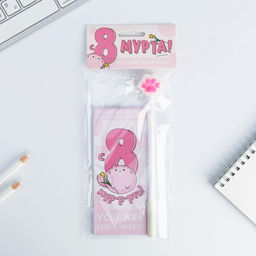 Подарочный набор, блокнот 32 листа A7 и ручка пластик8 марта: С 8 мур-р-рта - Artfox фото 3