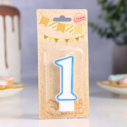 Цена за 12 шт. Свеча для торта «Цифра 1», 7 см, МИКС