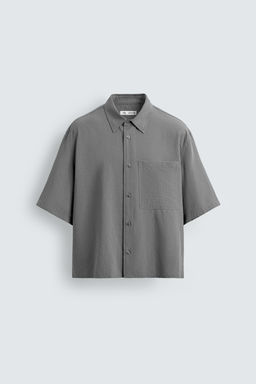 CAMISA FLUIDA ESTRUCTURA CUADROS / Gris antracita - Zara фото 7