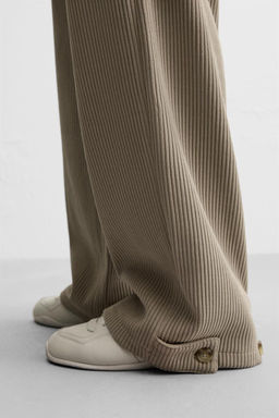 WIDE FIT CORDUROY TROUSERS - Zara фото 6