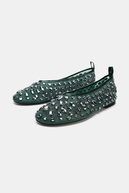 SPARKLY MESH BALLET FLATS - Zara фото 4