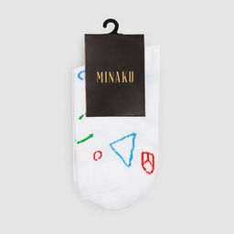 Носки женские MINAKU «Геометрия», цвет белый, размер 38-39 (25 см)