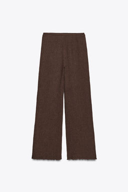 TEXTURED STRAIGHT-LEG TROUSERS
