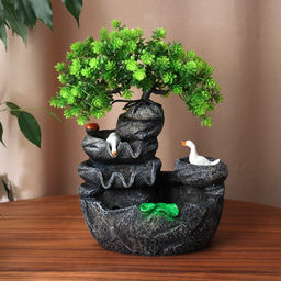 Фонтан настольный «Горный цветок под деревом», 27×18 см, без подсветки, без шарика