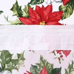 Комплект штор для кухни с подхватами «Доляна. Рождественские цветы», 2 шт., белые, 145×180 см