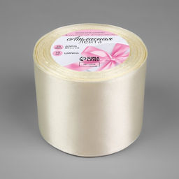 Лента атласная, 75 мм, 23±1 м, нежно-бежевая №02