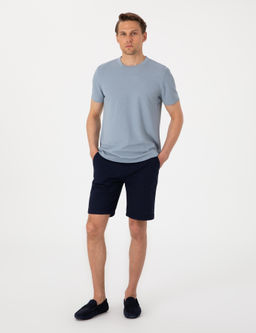Lacivert Slim Fit Beli Lastikli Ba_c_kl_ Dokuma _ort