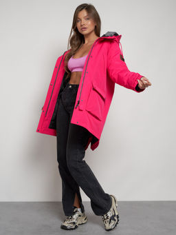 Парка женская зимняя MTFORCE c капюшоном розового цвета 2329R  фото 17
