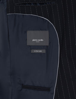 Lacivert Ex. Slim Fit _izgili Tak_m Elbise