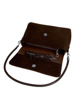 Женская сумка из искусственной замши, цвет шоколад - Greta фото 2