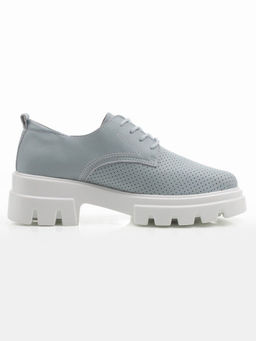 03-HY11-3D GRAY/LT. BLUE Полуботинки летние женские (натуральная кожа)