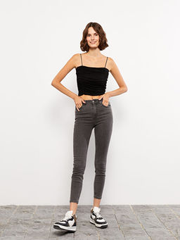 Kad?n Y?ksek Bel Slim Fit D?z Jean Pantolon - Waikiki фото 2