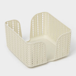 Салфетница IDEA «Вязание», пластик, 14×14×8.5 см, серая