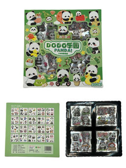 Набор наклеек "Панда" 4 листа 36*24см (N-111) в подарочной уп.