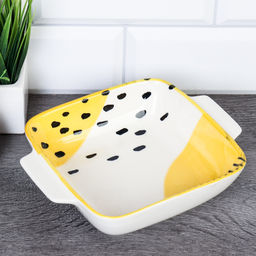 Блюдо квадратное 20х16х5 см с ручками керамика / ZY066 / уп 6/48/ - Галеонтрейд фото 5