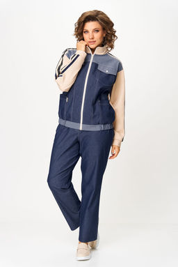 Костюм Aira Style 24236 сине-бежевый