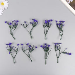 Искусственное растение для творчества «Цикорий», набор 8 шт., фиолетовый, 10 см