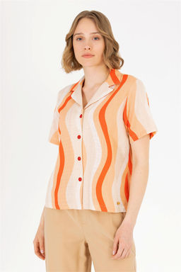 Женская красная рубашка с коротким рукавом - U.s. polo assn фото 8