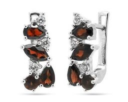 Серьги из серебра гранат, Нина