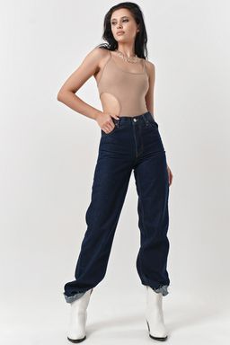 Боди из трикотажа в рубчик с люрексом мерцающий бежевый