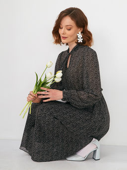 Платье шифон резинка+галстук