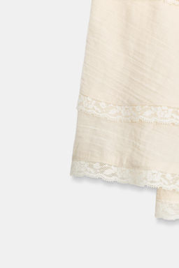 FALDA MINI VOLANTES ENCAJE / Blanco / Rosa - Zara фото 7