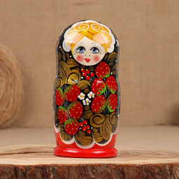 Матрёшка дерево «Галина», хохлома, 5-кукольная, 19 см