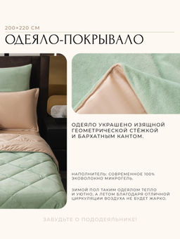 Комплект постельного белья на резинке Сатин Velvet Premium с Одеялом VPR012 180*200*25;160*200*25;140*200*25 Евро 4 Наволочки