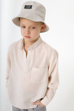 Брюки багги деним, нюд