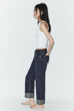 JEANS TRF RECTOS FOLD UP TIRO MEDIO / ?ndigo oscuro - Zara фото 3