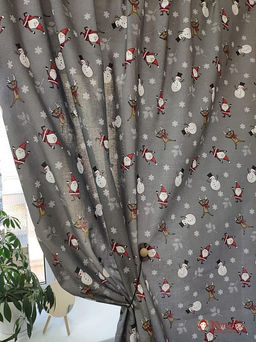 Рогожка Новогодний переполох цв.серый, СОРТ2, ш.1.5м, хлопок-100%, 165гр/м.кв - Купава фото 5