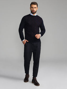 Джемпер мужской GREG G121-12-зигзаг D1 (синий/бордо)  фото 4