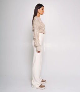 Брюки #КТ30601, молочный