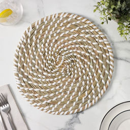 Салфетка сервировочная на стол Доляна Солнце, d=30 см, цвет белый