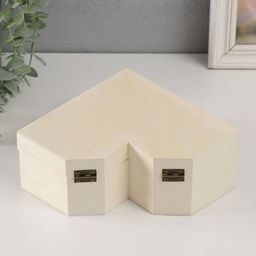 Шкатулка для росписи дерево Сердце с гранями, основа для творчества, крышка на магнитах, 24?18?8 см