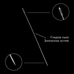 Цена за 2 шт. Иглы швейные, d=0.45 мм, 3.8-5.6 см, набор 12 шт