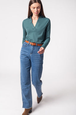 Джемпер-поло из премиальной кулирной глади - Vilatte фото 5