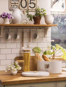 НАБОР AGNESS FLORAL MOOD 2В1 ХЛЕБНИЦА 34*20*18 СМ, БАНКА ДЛЯ СЫПУЧИХ 12*17,5 СМ 3 ШТ  фото 10