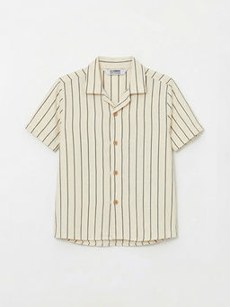 K?sa Kollu ?izgili Erkek ?ocuk G?mlek ve Pantolon