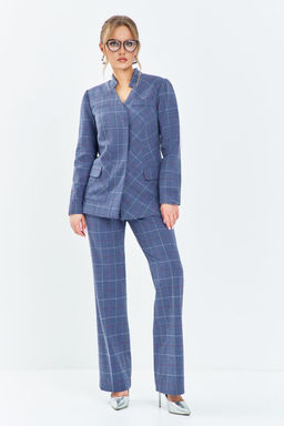 Костюм Euro Moda 647 голубая клетка