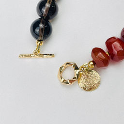 Браслет из Раухтопаза и Сердолика