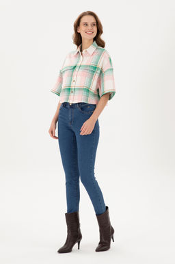 Женская рубашка лососевого цвета с длинным рукавом Неожиданная скидка в корзине - U.s. polo assn фото 4