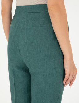 Ye_il Carrot Fit Keten Pantolon