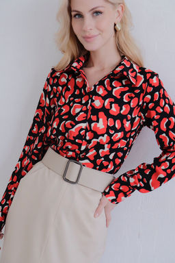 11538 Рубашка с супатной застёжкой красно-чёрная - Martichelli фото 7