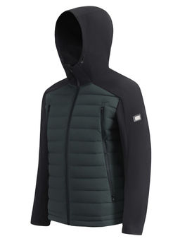 Куртка мужская гибридная стёганая с капюшоном с графеновой подкладкой цвета хаки 9627_1Kh