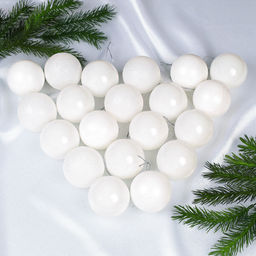 Елочные шары 20 штук 6 см / HX-3/10 /уп 30/ белые - Галеонтрейд фото 2