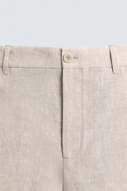 BERMUDA REGULAR FIT 100% LINO / Beige claro