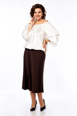 Костюм Olga Style С882 белый/шоколад